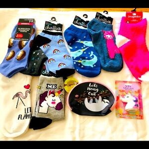 SOCKS UNICORN, 10 PC.PORCUPINE SLOTH ZIP C…